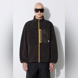 Taikan High Pile Fleece Jacket Brown Yellow Size Large